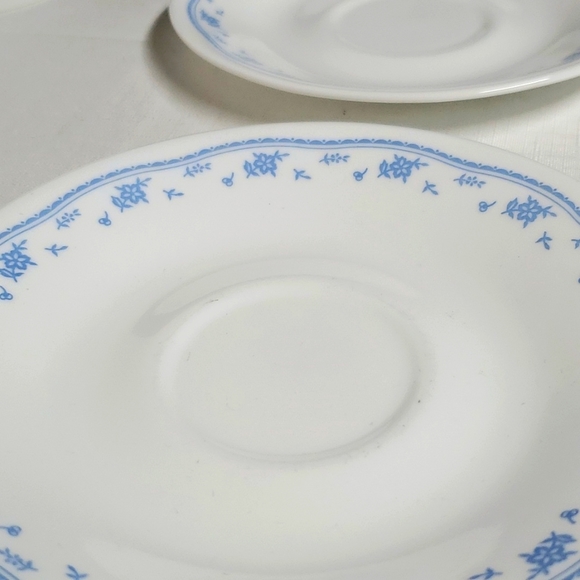 4 Sets Pyrex Corelle Cups & Saucers  Matching Morning Blue Pattern Mugs - Picture 17 of 17